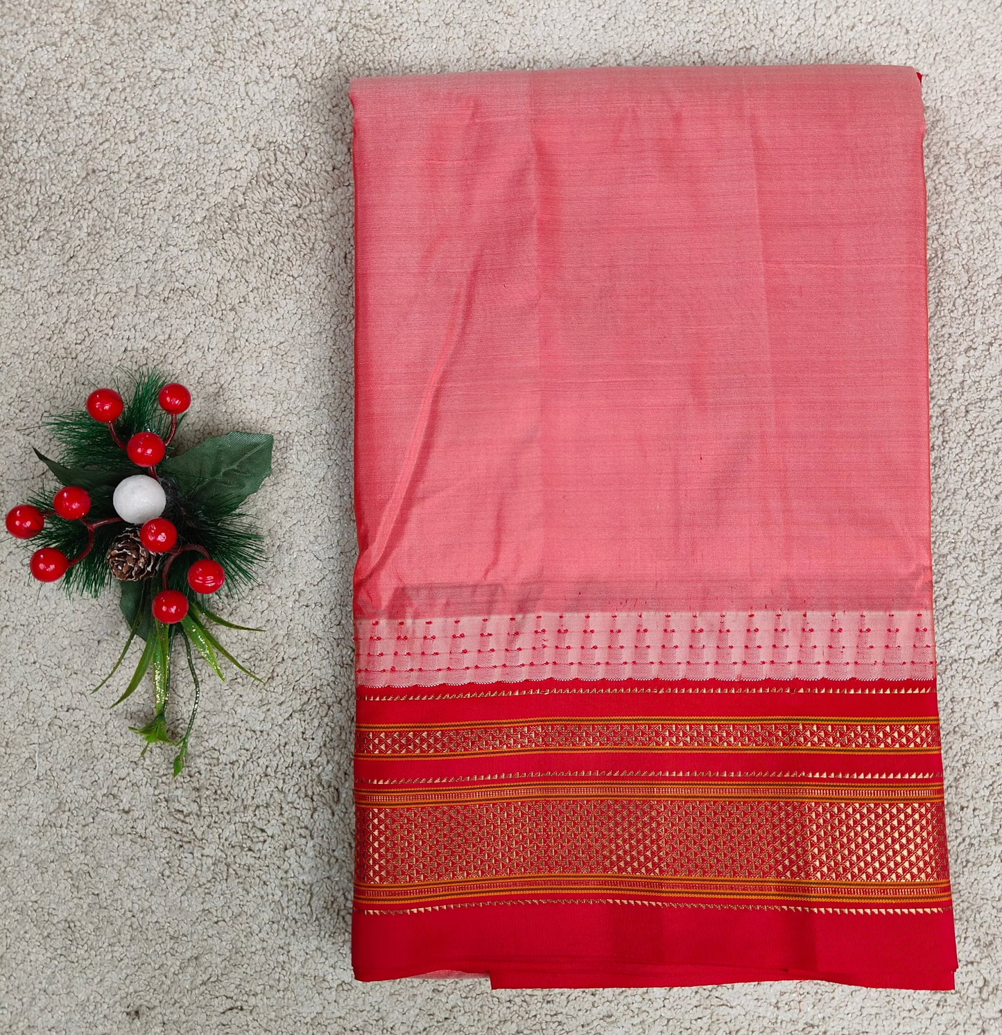 Ilkal Pure Soft Silk Saree – Plain Body (Code IK-P01)