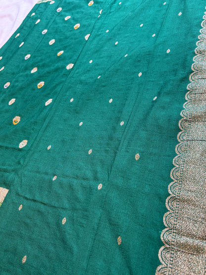 Tussar Heavy Meena Self Butta Saree with Rich Pallu | Premium Traditional Women’s Saree Product Code: TUS-01