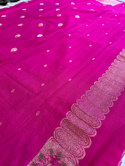 Tussar Heavy Meena Self Butta Saree with Rich Pallu | Premium Traditional Women’s Saree Product Code: TUS-01