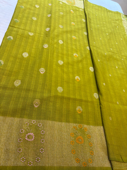Tussar Heavy Meena Self Butta Saree with Rich Pallu | Premium Traditional Women’s Saree Product Code: TUS-01