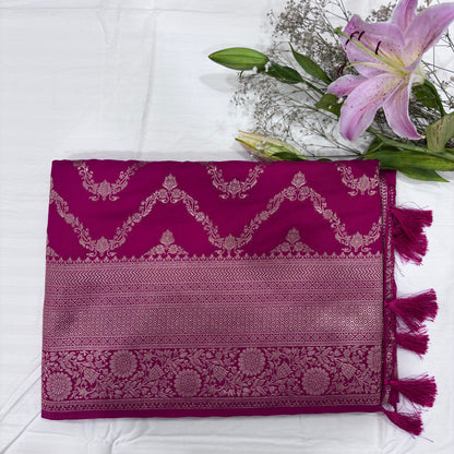 Banarasi Georgette Saree with Rich Pallu & Floral Border | Premium Party Wear Saree