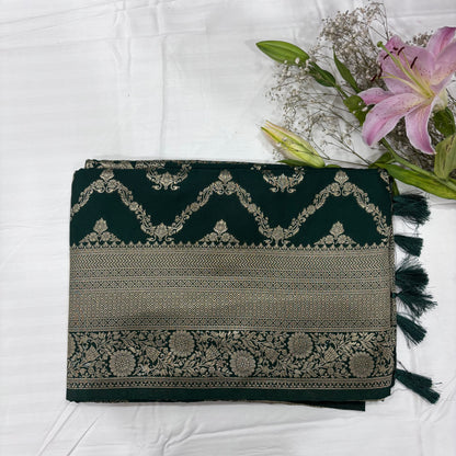 Banarasi Georgette Saree with Rich Pallu & Floral Border | Premium Party Wear Saree