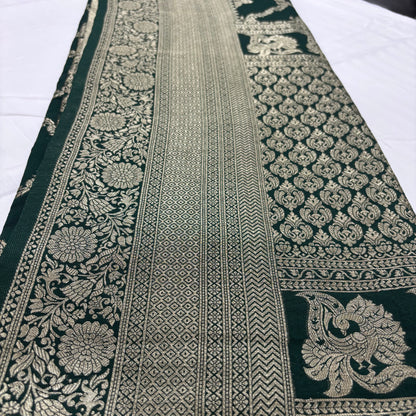 Banarasi Georgette Saree with Rich Pallu & Floral Border | Premium Party Wear Saree