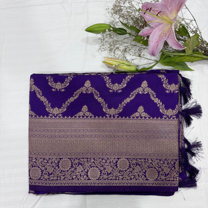 Banarasi Georgette Saree with Rich Pallu & Floral Border | Premium Party Wear Saree