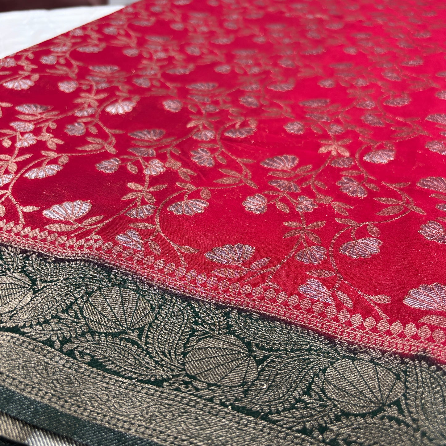 Premium Chinnon Jaal Meena Saree for Women | Elegant Floral Design | Wedding, Party & Festive Wear | Radha By Rapid Rashmi