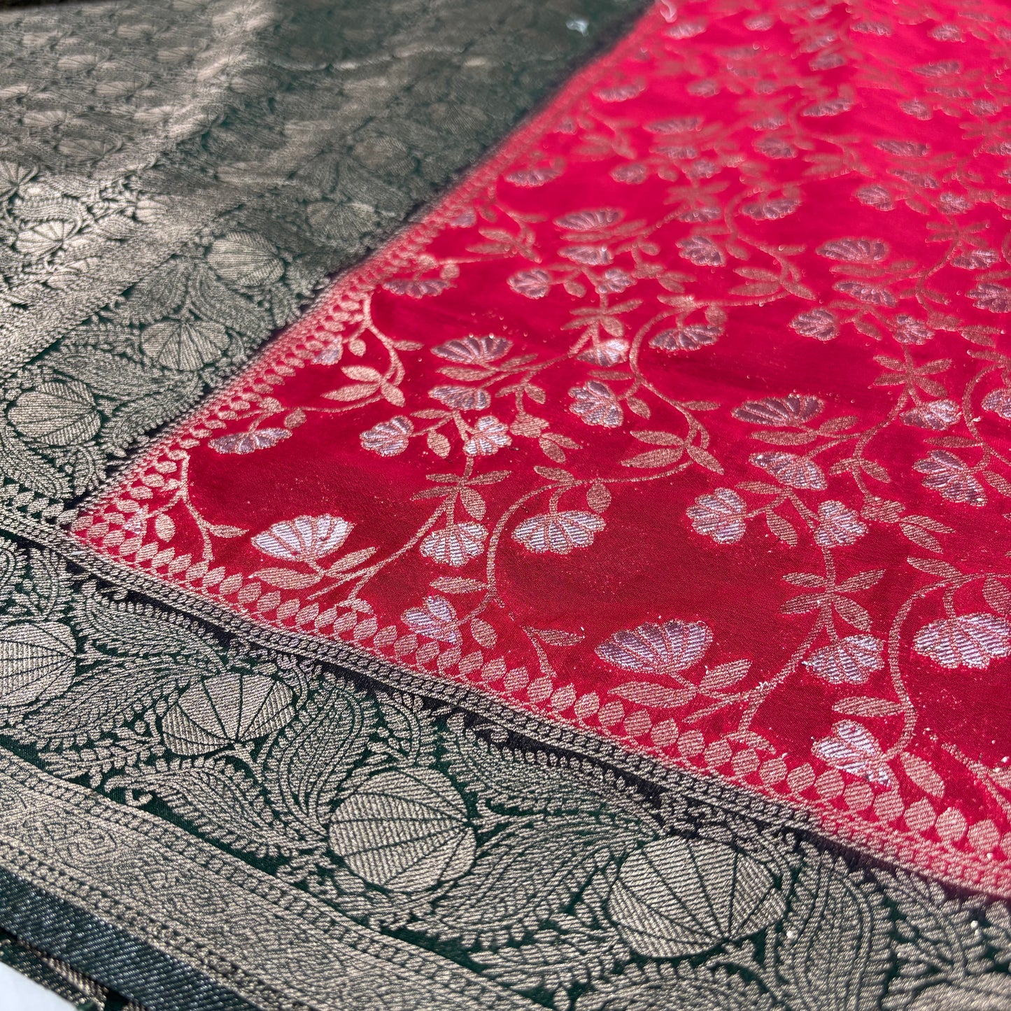 Premium Chinnon Jaal Meena Saree for Women | Elegant Floral Design | Wedding, Party & Festive Wear | Radha By Rapid Rashmi