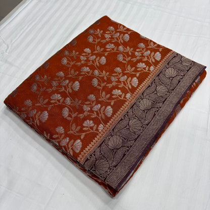 Premium Chinnon Jaal Meena Saree for Women | Elegant Floral Design | Wedding, Party & Festive Wear | Radha By Rapid Rashmi