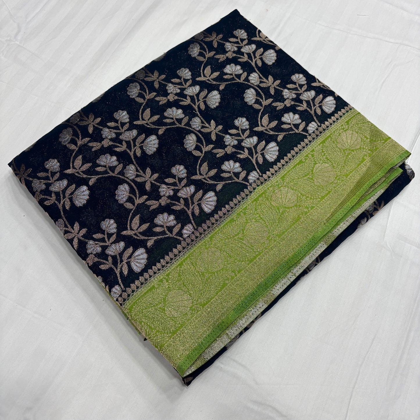 Premium Chinnon Jaal Meena Saree for Women | Elegant Floral Design | Wedding, Party & Festive Wear | Radha By Rapid Rashmi