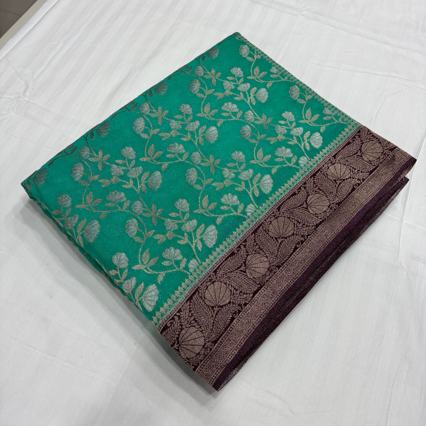 Premium Chinnon Jaal Meena Saree for Women | Elegant Floral Design | Wedding, Party & Festive Wear | Radha By Rapid Rashmi