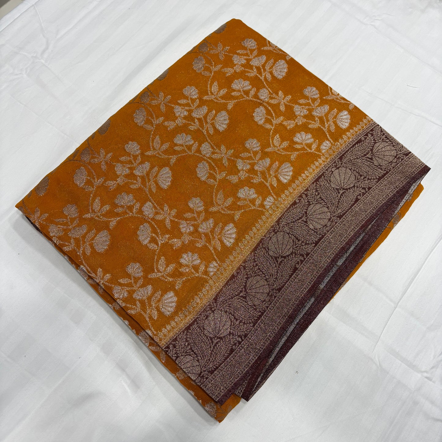 Premium Chinnon Jaal Meena Saree for Women | Elegant Floral Design | Wedding, Party & Festive Wear | Radha By Rapid Rashmi
