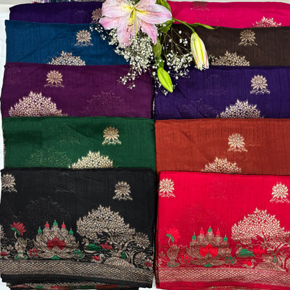 Premium Munga Silk Saree for Women with Rich Pallu & Gold Zari Border | Festive & Wedding Collection | Radha By Rapid Rashmi