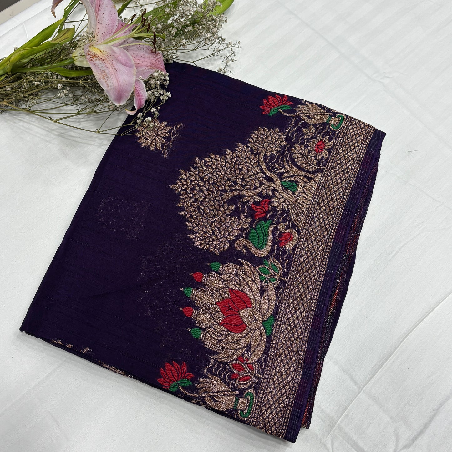 Premium Munga Silk Saree for Women with Rich Pallu & Gold Zari Border | Festive & Wedding Collection | Radha By Rapid Rashmi