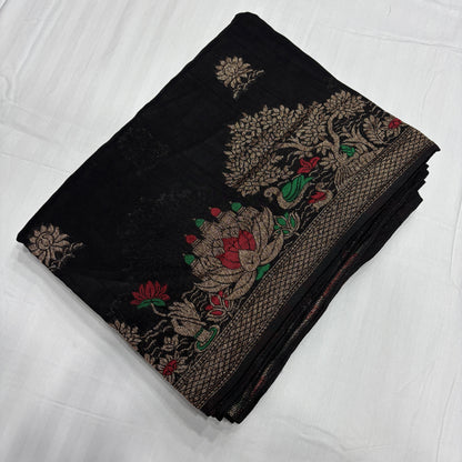 Premium Munga Silk Saree for Women with Rich Pallu & Gold Zari Border | Festive & Wedding Collection | Radha By Rapid Rashmi