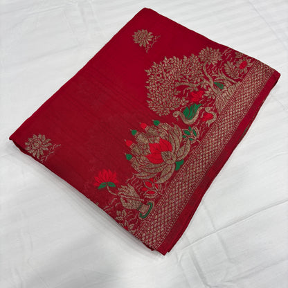 Premium Munga Silk Saree for Women with Rich Pallu & Gold Zari Border | Festive & Wedding Collection | Radha By Rapid Rashmi
