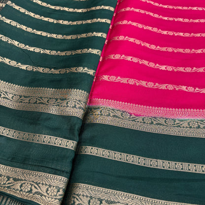 Premium Semi Crepe Silk Saree for Women | Elegant Contrast Design with Matching Blouse Piece | Office, Festive & Party Wear | Radha By Rapid Rashmi