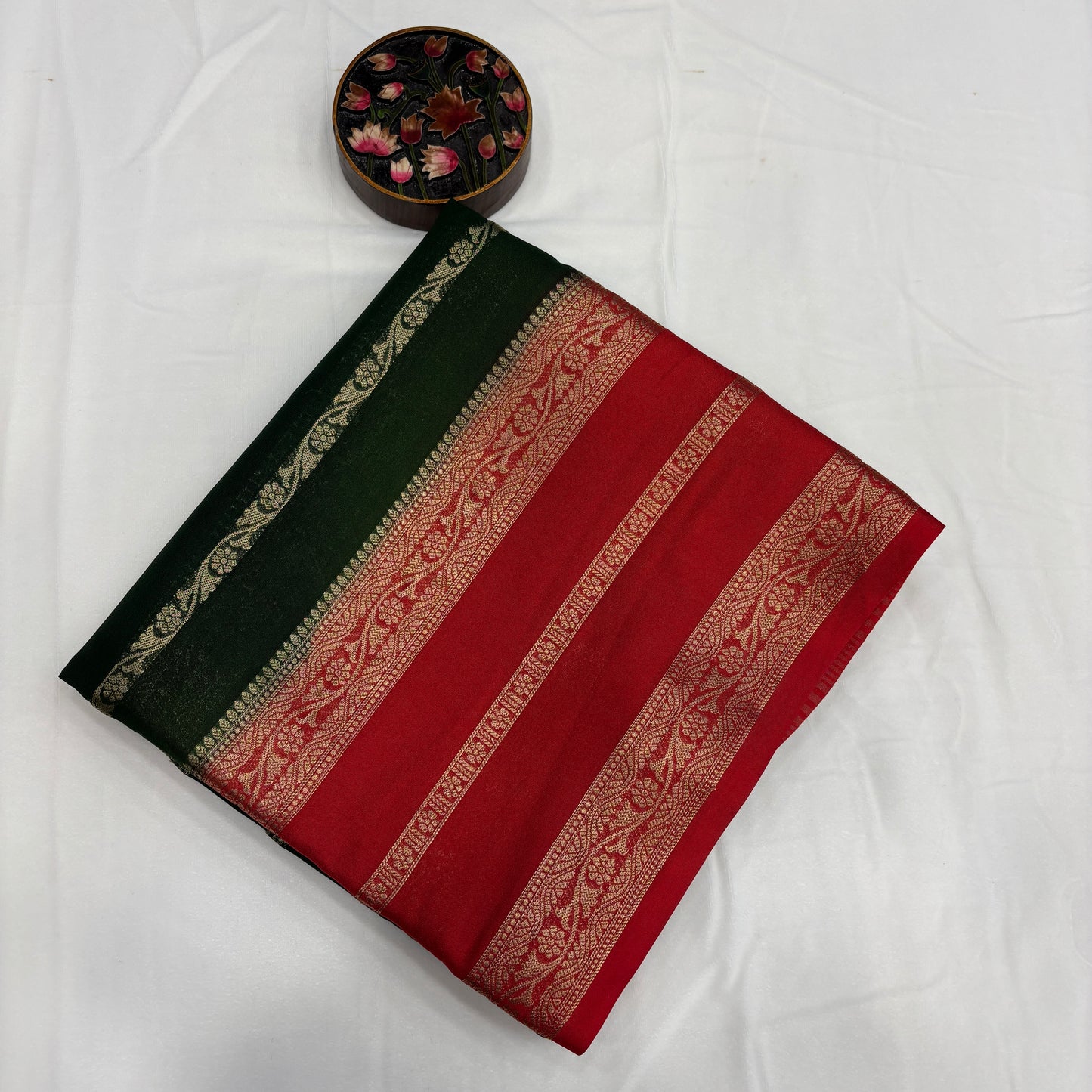 Premium Semi Crepe Silk Saree for Women | Elegant Contrast Design with Matching Blouse Piece | Office, Festive & Party Wear | Radha By Rapid Rashmi