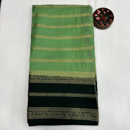 Premium Semi Crepe Silk Saree for Women | Elegant Contrast Design with Matching Blouse Piece | Office, Festive & Party Wear | Radha By Rapid Rashmi