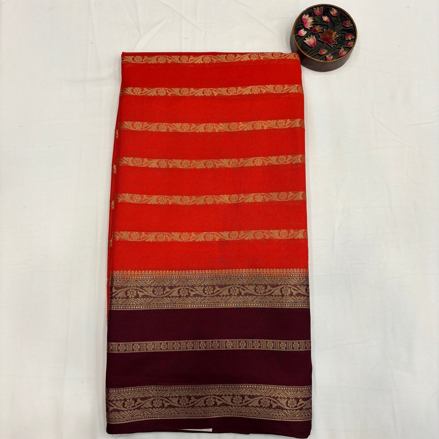 Premium Semi Crepe Silk Saree for Women | Elegant Contrast Design with Matching Blouse Piece | Office, Festive & Party Wear | Radha By Rapid Rashmi