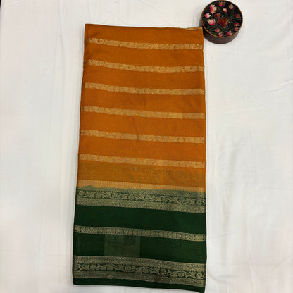 Premium Semi Crepe Silk Saree for Women | Elegant Contrast Design with Matching Blouse Piece | Office, Festive & Party Wear | Radha By Rapid Rashmi