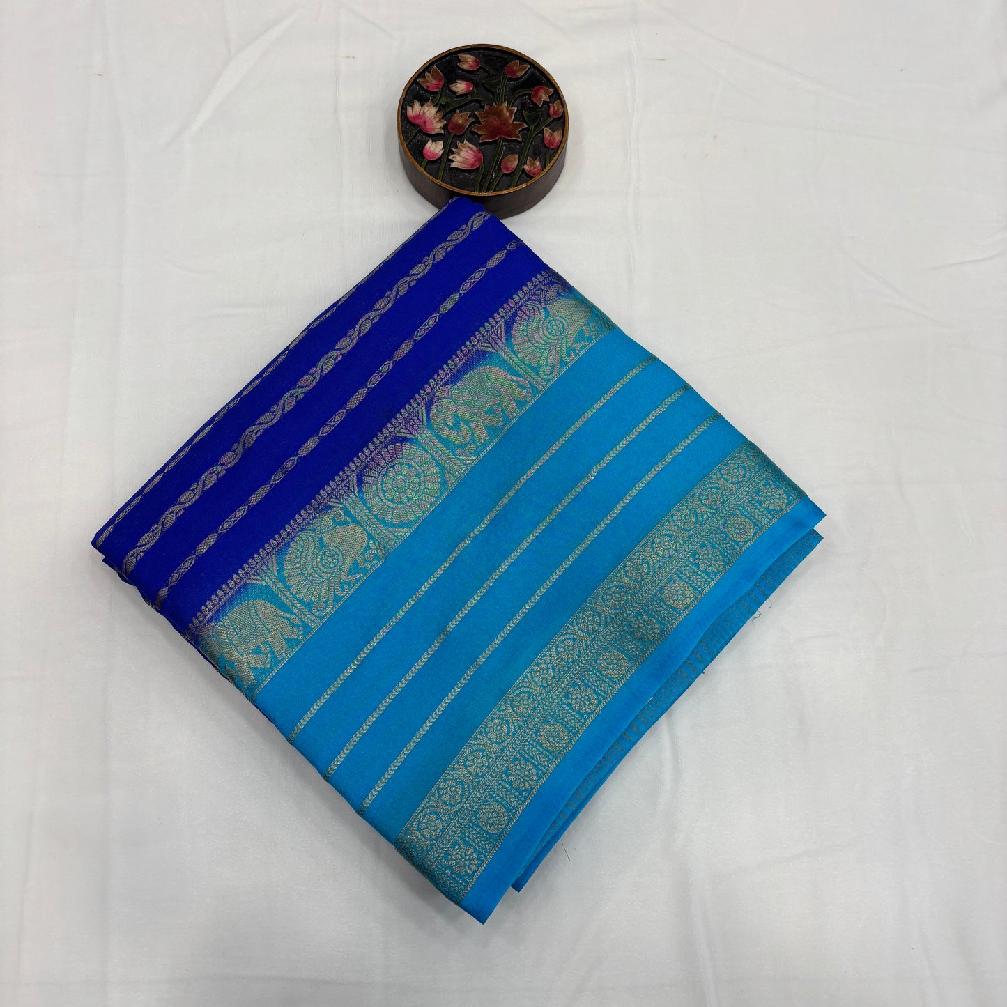 Premium Semi Crepe Silk Saree for Women | Elegant Contrast Design with Matching Blouse Piece | Office, Festive & Party Wear | Radha By Rapid Rashmi