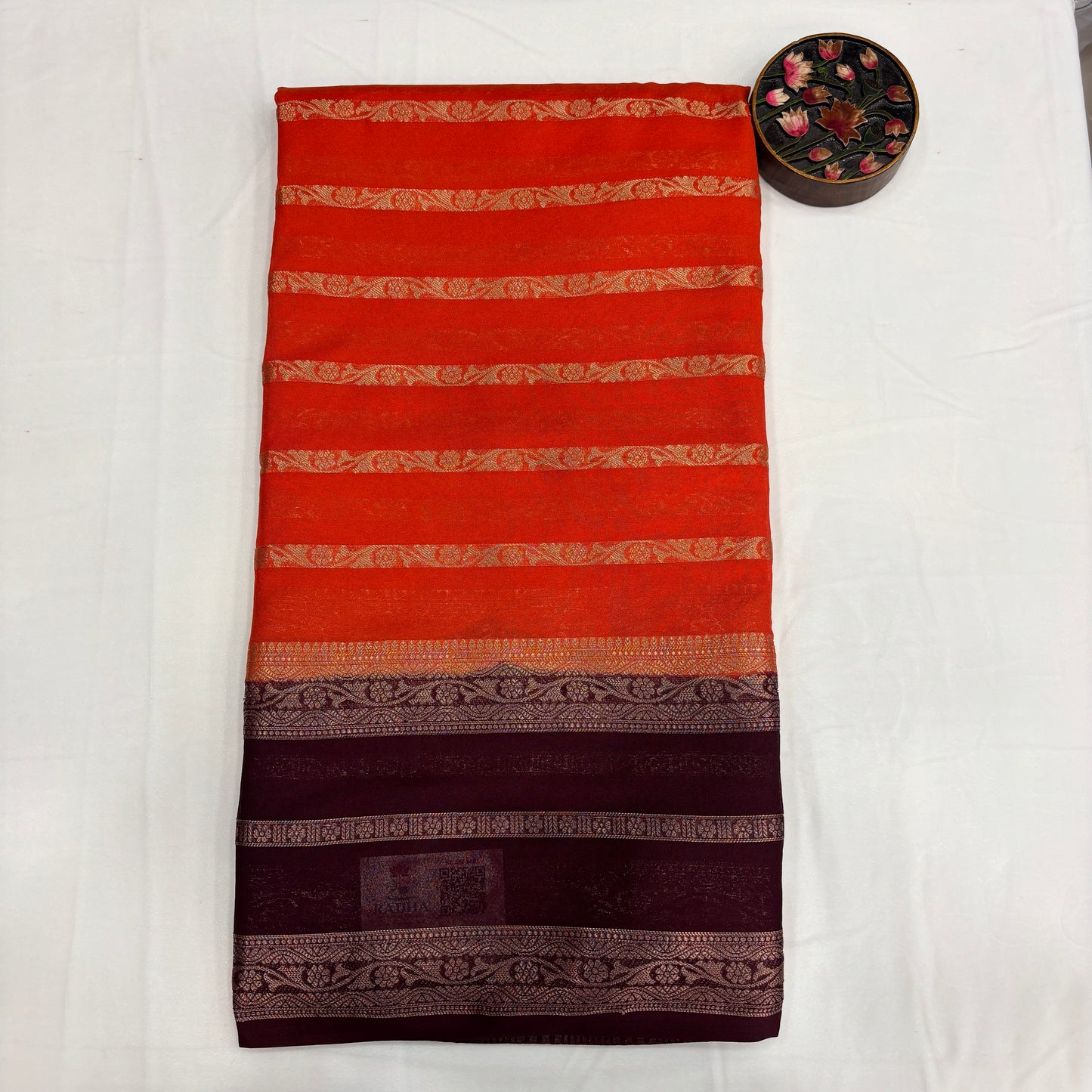Premium Semi Crepe Silk Saree for Women | Elegant Contrast Design with Matching Blouse Piece | Office, Festive & Party Wear | Radha By Rapid Rashmi
