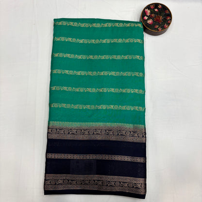 Premium Semi Crepe Silk Saree for Women | Elegant Contrast Design with Matching Blouse Piece | Office, Festive & Party Wear | Radha By Rapid Rashmi