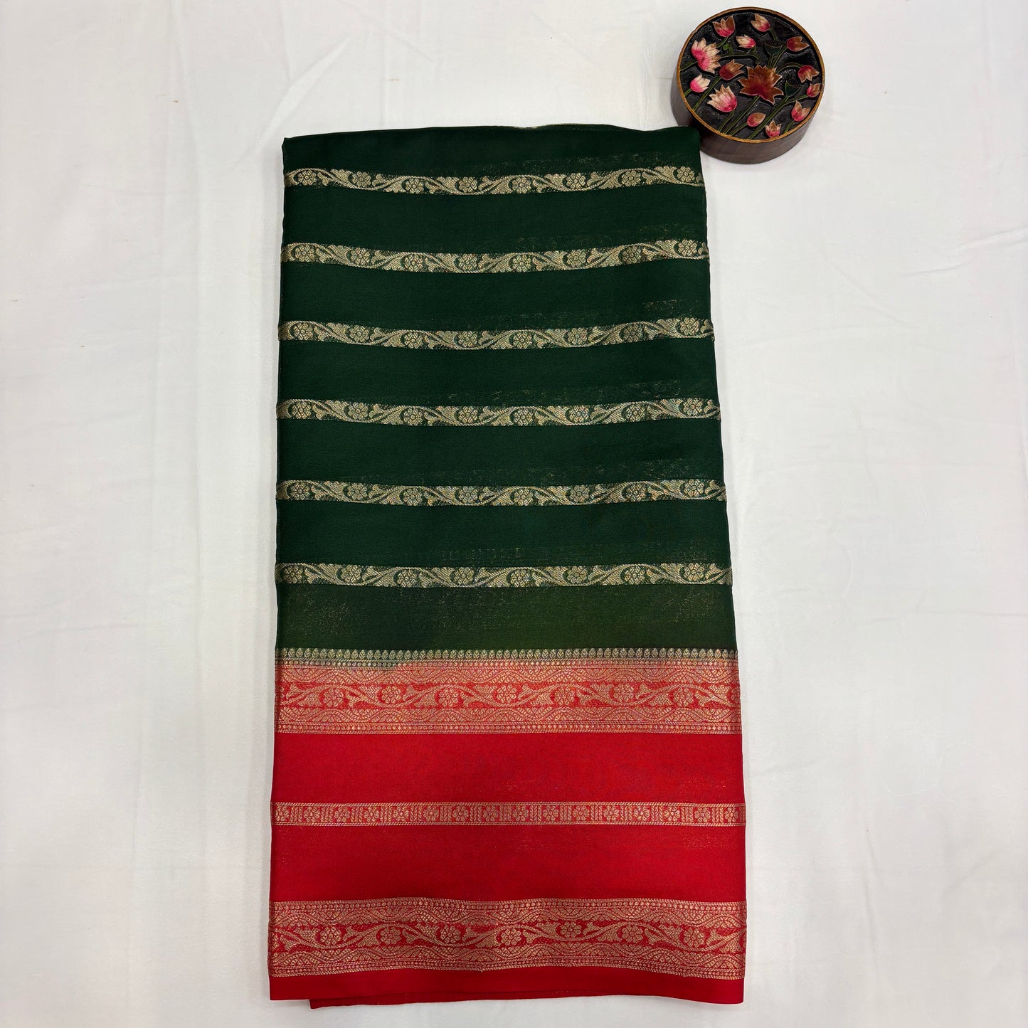 Premium Semi Crepe Silk Saree for Women | Elegant Contrast Design with Matching Blouse Piece | Office, Festive & Party Wear | Radha By Rapid Rashmi
