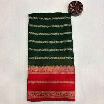 Premium Semi Crepe Silk Saree for Women | Elegant Contrast Design with Matching Blouse Piece | Office, Festive & Party Wear | Radha By Rapid Rashmi