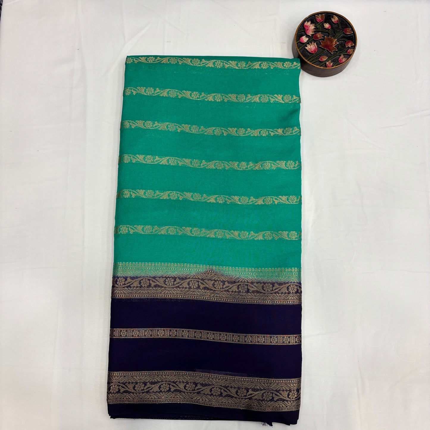 Premium Semi Crepe Silk Saree for Women | Elegant Contrast Design with Matching Blouse Piece | Office, Festive & Party Wear | Radha By Rapid Rashmi