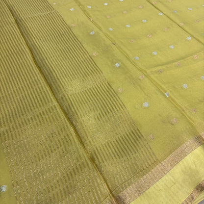 Premium Chinnon Saree for Women | Elegant Butta Design with Self Weave & Delicate Border | Festive, Wedding & Party Wear | Radha By Rapid Rashmi