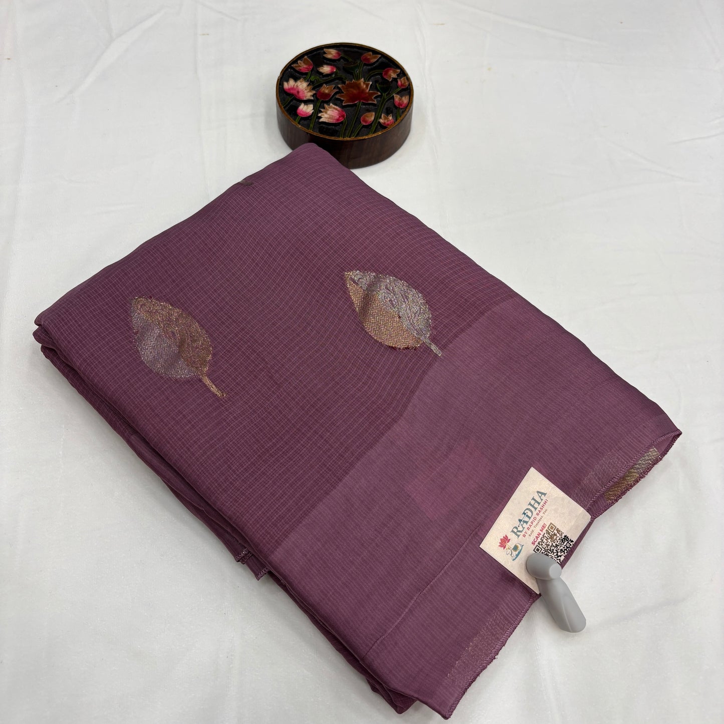 Premium Manipuri Silver Jari Saree for Women | Self Weave with Multicolour Leaf Design & Grand Rich Pallu | Luxury Festive & Wedding Collection | Radha By Rapid Rashmi
