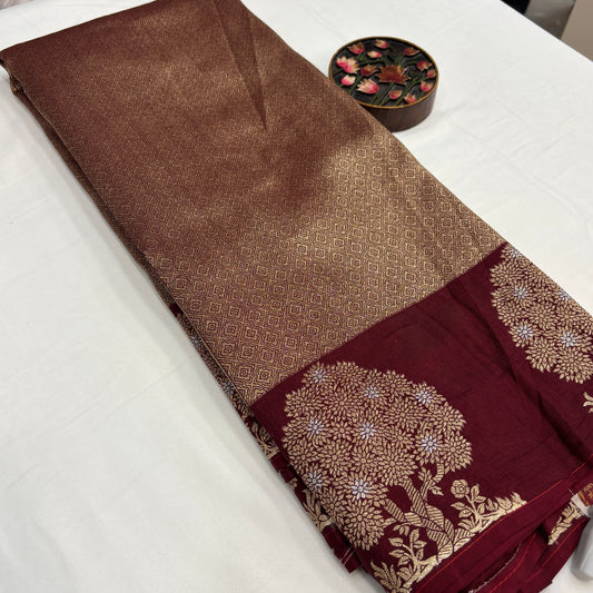 Premium Banarasi Munga Silk Saree for Women | Rich Gold Zari Body with Designer Pallu | Luxury Wedding & Bridal Collection | Radha By Rapid Rashmi