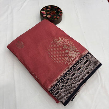 Premium Georgette Saree for Women | Elegant Floral Design with Contrast Weave | Festive, Party & Traditional Wear | Radha By Rapid Rashmi
