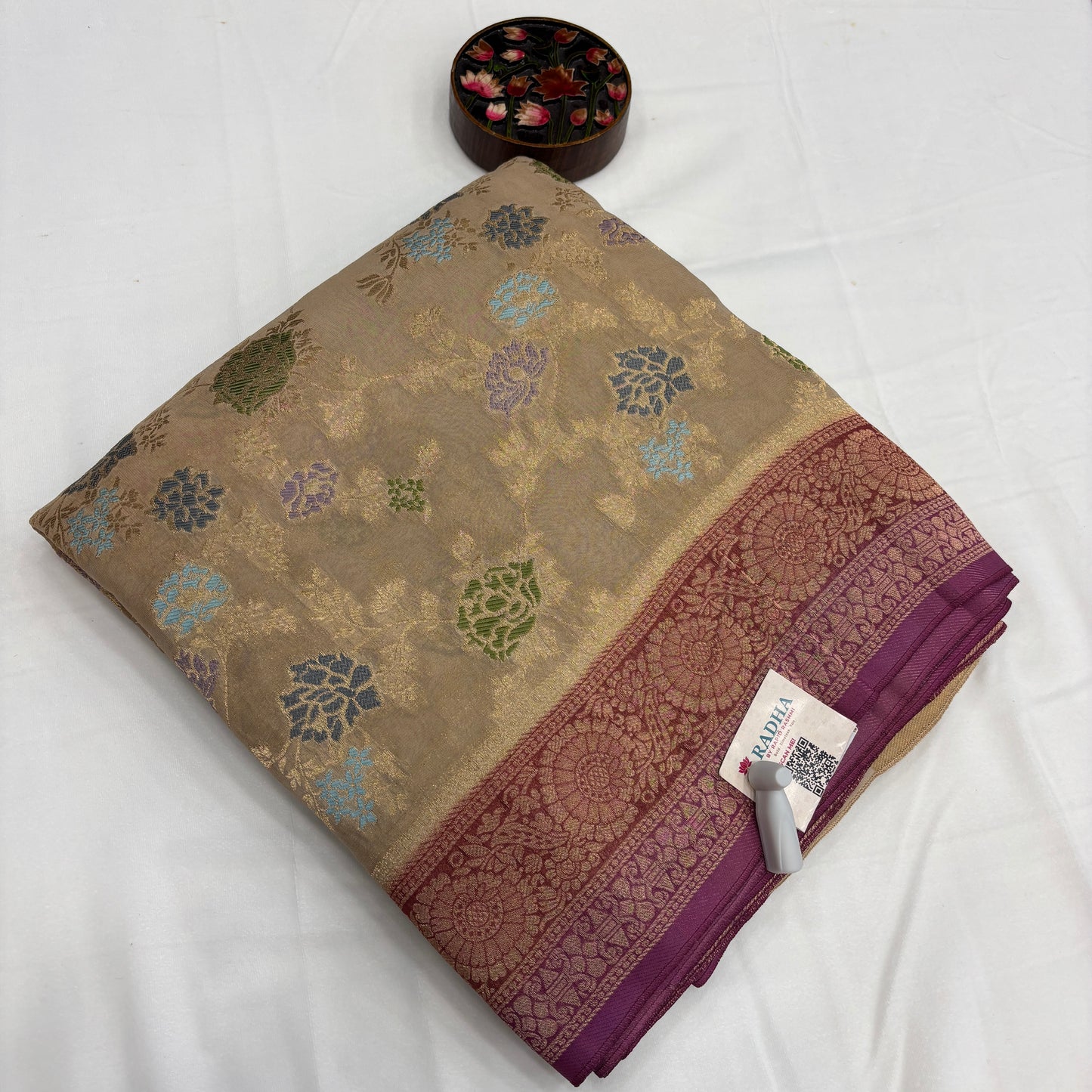 Premium Viscose Georgette Saree for Women | Elegant Floral Design with Rich Designer Pallu | Luxury Wedding, Festive & Reception Wear | Radha By Rapid Rashmi