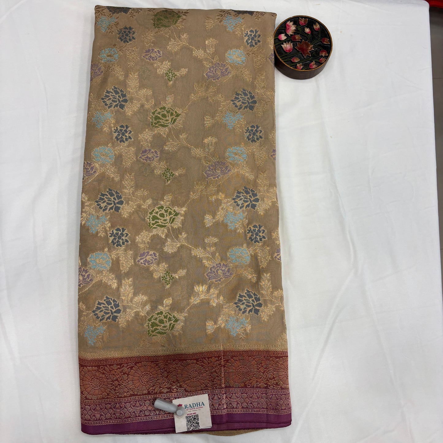 Premium Viscose Georgette Saree for Women | Elegant Floral Design with Rich Designer Pallu | Luxury Wedding, Festive & Reception Wear | Radha By Rapid Rashmi