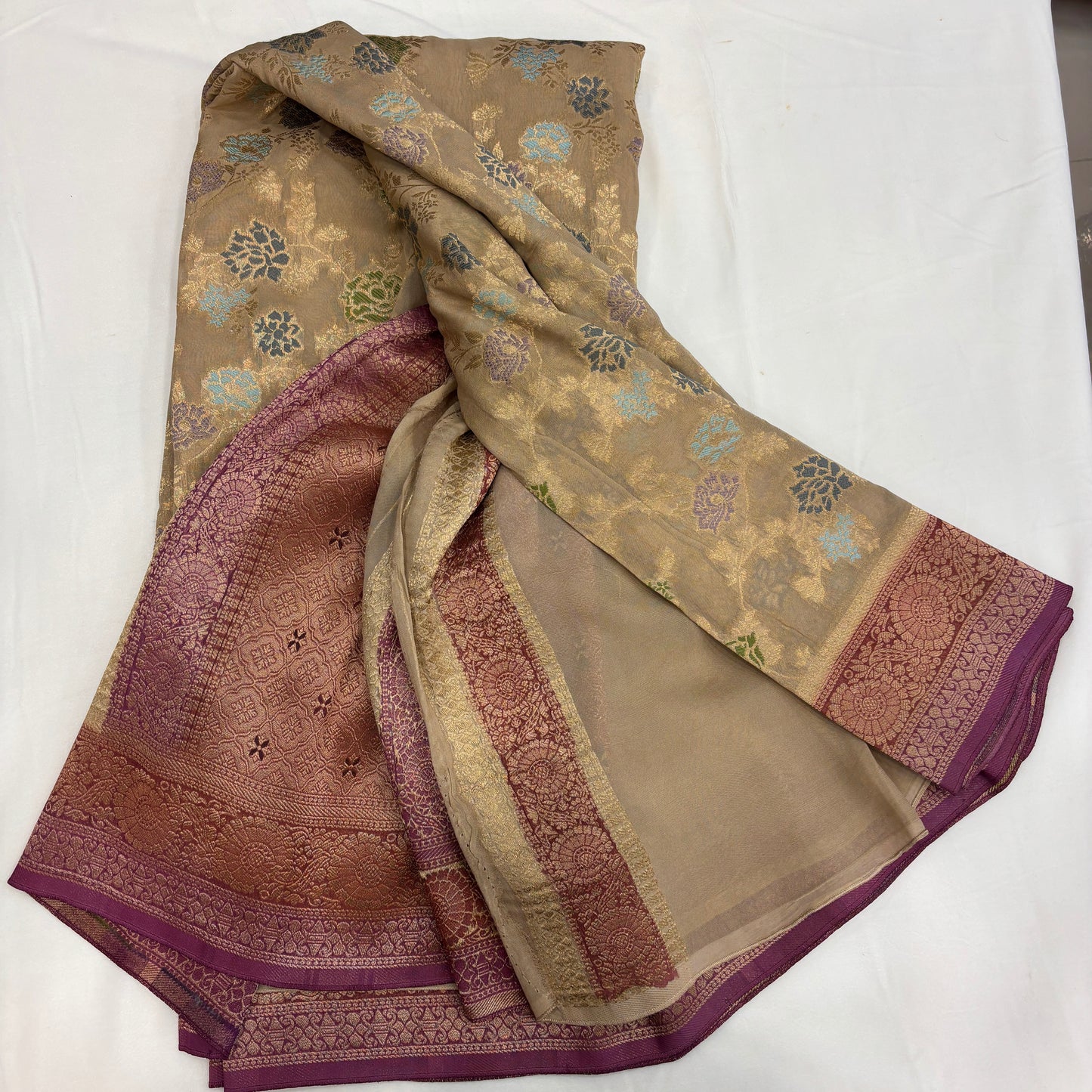 Premium Viscose Georgette Saree for Women | Elegant Floral Design with Rich Designer Pallu | Luxury Wedding, Festive & Reception Wear | Radha By Rapid Rashmi
