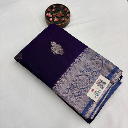 Premium Semi Crepe Saree for Women | Elegant Floral Design with Rich Pallu & Gold Zari Border | Festive, Wedding & Party Wear | Radha By Rapid Rashmi
