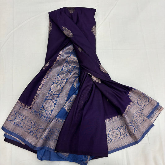 Premium Semi Crepe Saree for Women | Elegant Floral Design with Rich Pallu & Gold Zari Border | Festive, Wedding & Party Wear | Radha By Rapid Rashmi