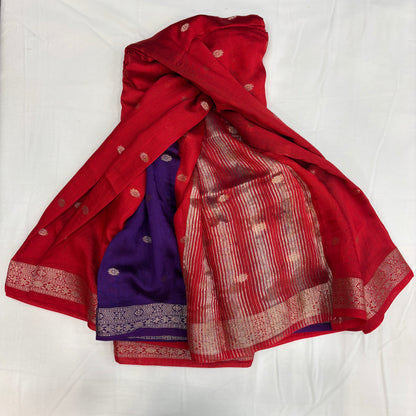 Premium Semi Crepe Saree with Elegant Butta Design, Small Border & Contrast Pallu | Festive, Wedding & Party Wear Saree for Women