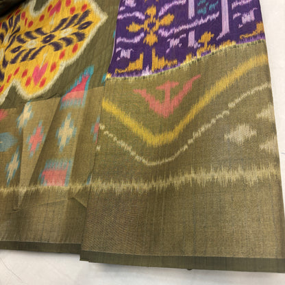 Premium Pochampally Semi Silk Saree with Traditional Handloom Ikat Patterns | Elegant Festive, Office & Ethnic Wear Saree for Women