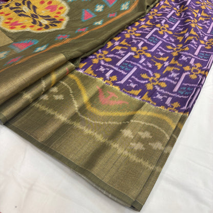 Premium Pochampally Semi Silk Saree with Traditional Handloom Ikat Patterns | Elegant Festive, Office & Ethnic Wear Saree for Women