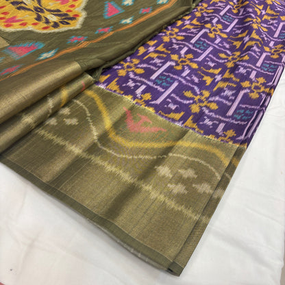 Premium Pochampally Semi Silk Saree with Traditional Handloom Ikat Patterns | Elegant Festive, Office & Ethnic Wear Saree for Women
