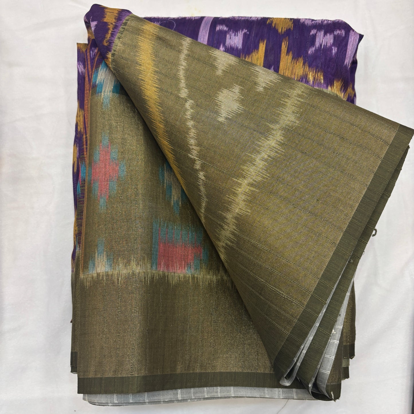 Premium Pochampally Semi Silk Saree with Traditional Handloom Ikat Patterns | Elegant Festive, Office & Ethnic Wear Saree for Women