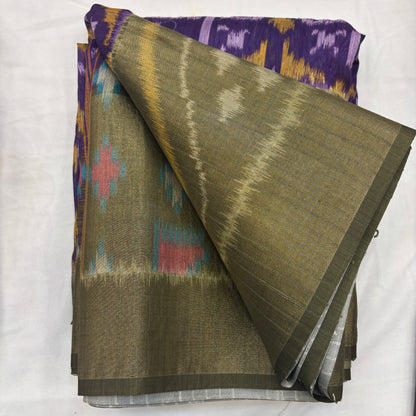 Premium Pochampally Semi Silk Saree with Traditional Handloom Ikat Patterns | Elegant Festive, Office & Ethnic Wear Saree for Women