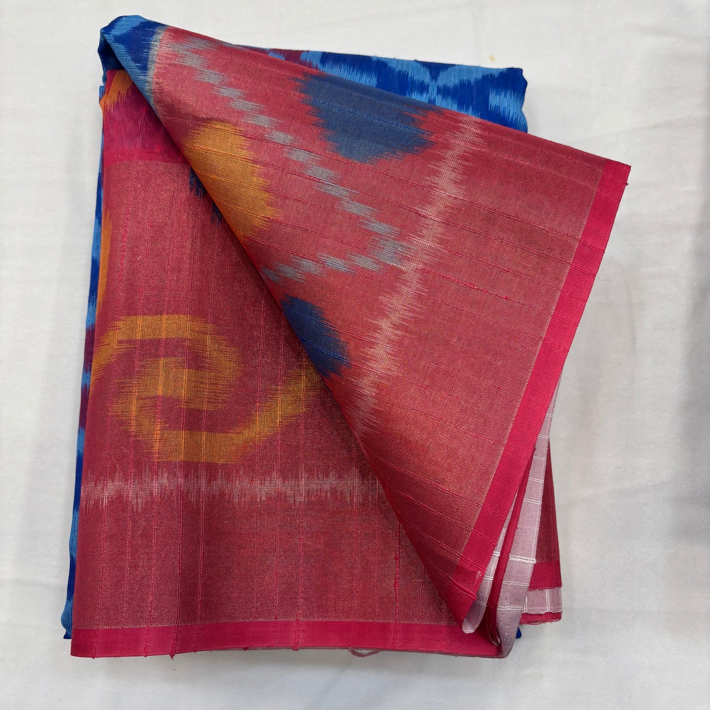 Premium Pochampally Semi Silk Saree with Traditional Handloom Ikat Patterns | Elegant Festive, Office & Ethnic Wear Saree for Women