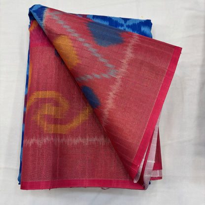 Premium Pochampally Semi Silk Saree with Traditional Handloom Ikat Patterns | Elegant Festive, Office & Ethnic Wear Saree for Women