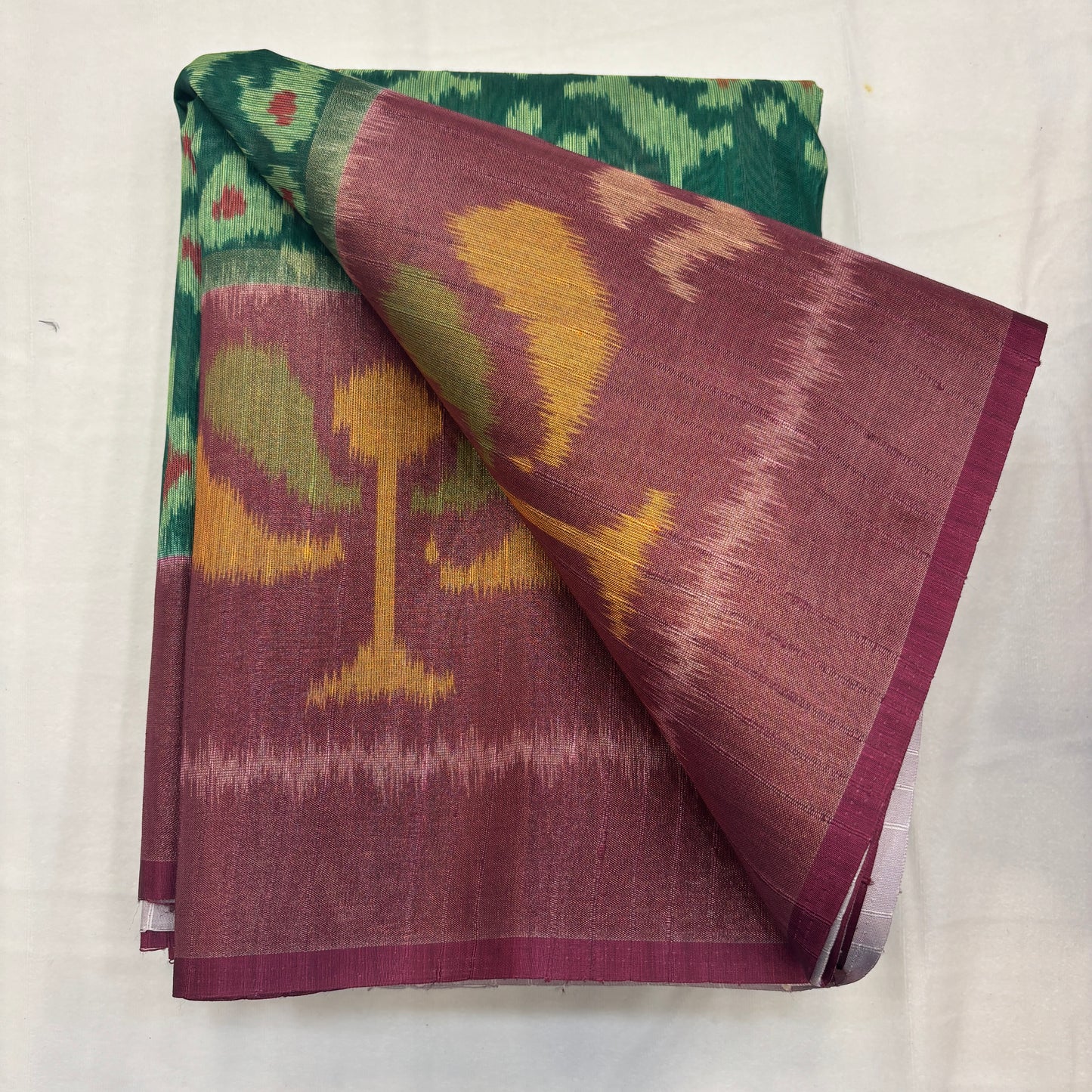 Premium Pochampally Semi Silk Saree with Traditional Handloom Ikat Patterns | Elegant Festive, Office & Ethnic Wear Saree for Women