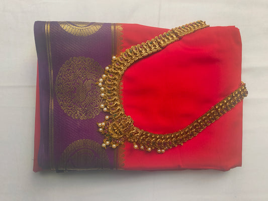 Premium Semi Crepe Saree with Gandaberunda Motif & Premium Imitation Gold Thread | Designer Wedding, Festive & Traditional Saree for Women
