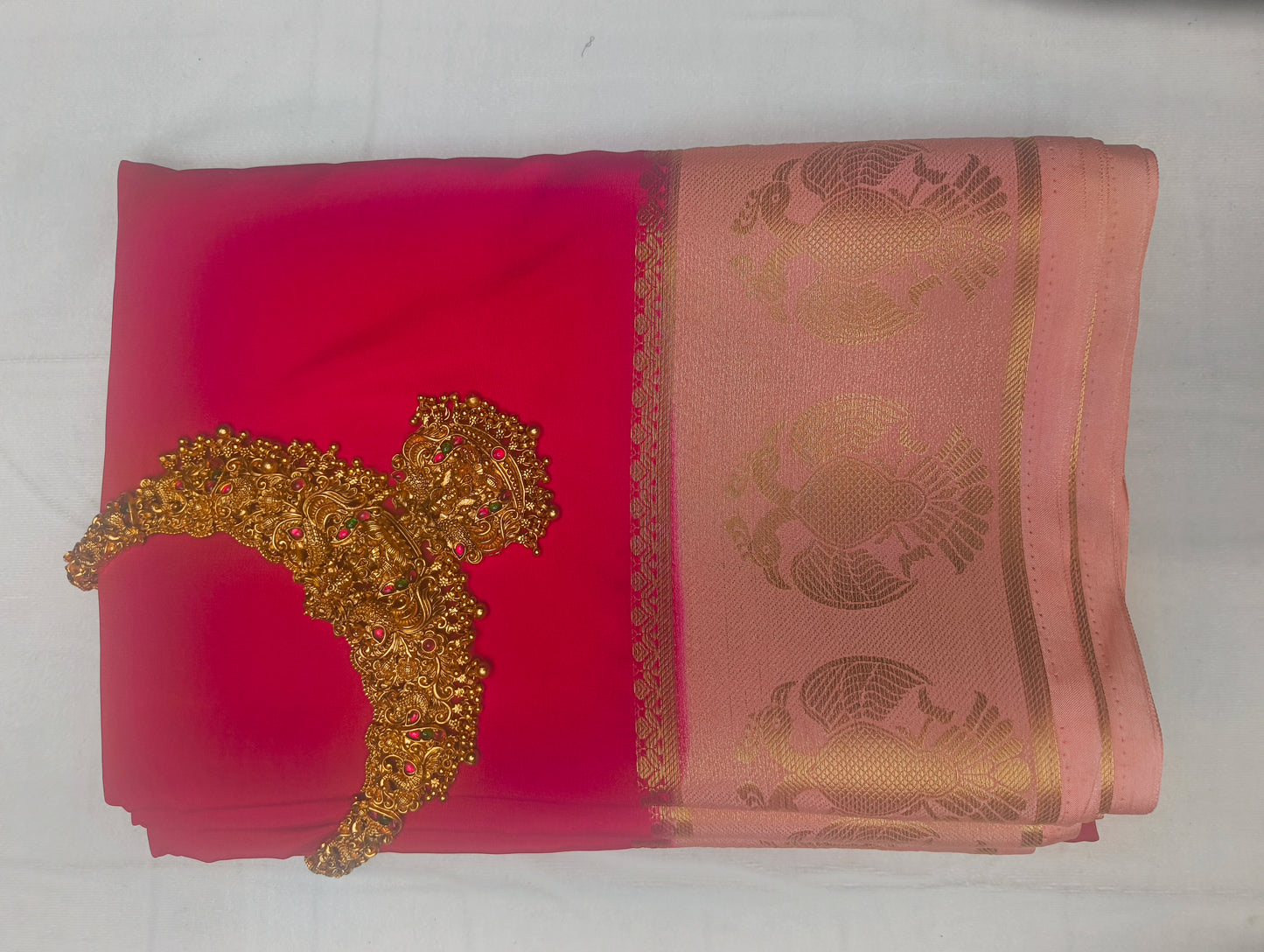 Premium Semi Crepe Saree with Gandaberunda Motif & Elegant Bentex Border | Designer Wedding, Festive & Traditional Saree for Women