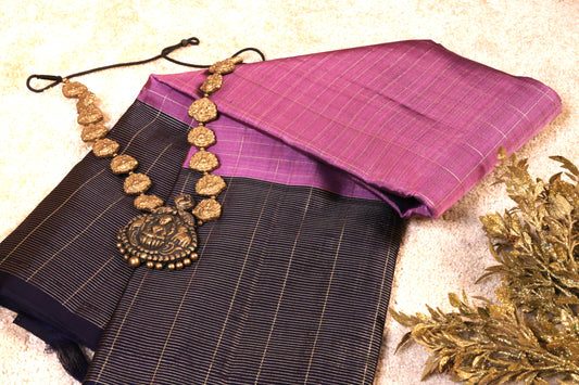 Border Less Pure Silk Saree – Border with Lines(Code PSS-09)